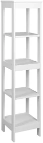 Aqualine Aqualine, ETIDE policový regál vysoký 36x152x36 cm, biela mat, ET156