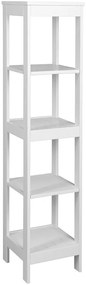 Aqualine Aqualine, ETIDE policový regál vysoký 36x152x36 cm, biela mat, ET156