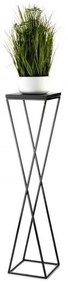 HowHomely Stojan na kvety LOFT 100x24 cm čierna 10-1630-100-BB-MDF