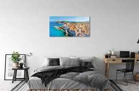 Obraz na akrylátovom skle Grécko morské pobreží mesto 100x50 cm
