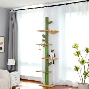 Tutumi Tutumi, škrabadlo pre mačky 40x25x240 cm Cactus P70375, zelená-žltá, HOM-03072