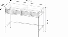 Toaletní stolek Maggiore 104 cm kašmírový/zlatý