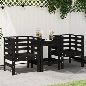 Záhradné stoličky 2 ks čierne 61,5x53x71 cm borovicový masív 825132
