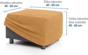 Super strečové poťahy RUBINIA zlatá taburetka (40 - 60 cm)