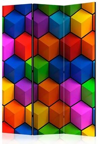 Paraván - Colorful Geometric Boxes [Room Dividers] Veľkosť: 135x172, Verzia: Obojstranný