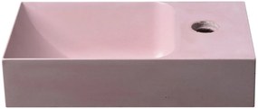 Sapho Sapho, PICCOLINO betónové umývadlo 30,8x17cm, batéria vpravo, ružová matná, PK30521
