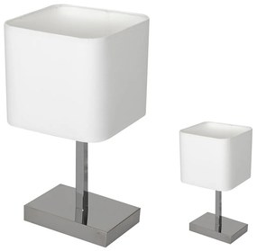 Stolná lampa Napoli, 1x biele textilné tienidlo, ch