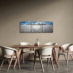 Obraz pole (s hodinami) (90x30 cm)