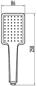 Sapho Sapho, Ručná sprcha, 1 funkcie, 258mm, ABS/čierna, SK776