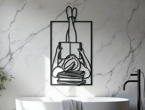 drevko Drevený obraz na stenu Dievča s knihou Rozmer obrazu: 44,5 x 23 cm, Farba dekorácie: Čierna