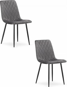 Set 2 kresiel TURIN - svetlosivý zamat