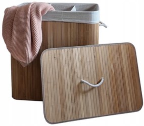 Bambusový kôš na bielizeň – 3 komory, 150 l čierna