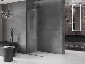 Mexen Velar L, posuvná sprchová zástena Walk-in 110 x 200 cm, 8mm číre sklo, grafitová, 871-110-003-03-95