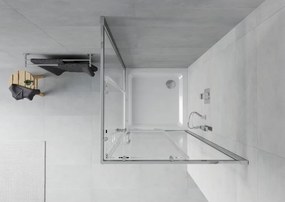 Mexen Rio, štvorcový sprchový kút 80 x 80 cm, 6mm číre sklo, chrómový profil + biela sprchová vanička, 860-080-080-01-00-4010