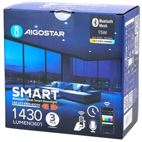Aigostar-SADA 3x LED Stm. podhľ. svietidlo MESH 15W/230V 2700K-6500K pr.17cm