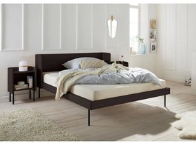 Čierna dvojlôžková posteľ v dekore duba 180x200 cm Wrap – Bonami Selection