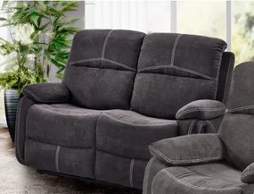 Dvojsedák Fortuna,šedá látka, funkcia polohovanie%