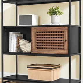 Regál E1121 BK, kov, čierna