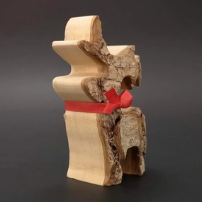 AMADEA Drevený jeleň s kôrou, masívne drevo, výška 11 cm