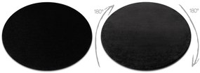 Okrúhly koberec SOFTY Jednofarebný, čierny