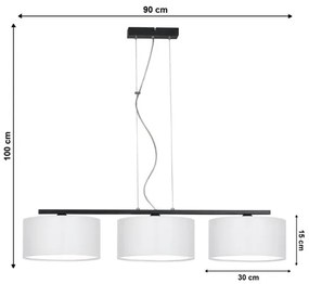 Luster na lanku ASTRA 3xE27/60W/230V biela