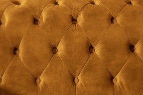 Dizajnová trojsedačka Chesterfield 205 cm horčicový zamat