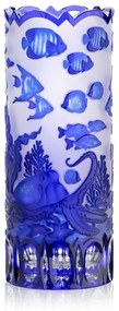Bohemia Crystal Ručne brúsená váza Ocean Modrá 300mm