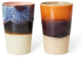 HK living Kameninový hrnček 70's Tea Mug Dusk 475 ml – set 2 ks