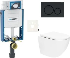 Závesný WC set Geberit na zamurovanie + WC SAT SIKOGEZTOR67S20BL