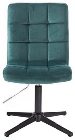 LuxuryForm DESIGN Stolička TOLEDO VELUR na čiernom kríži - zelená