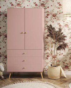 Šatníková skriňa so šuplíkmi Boho Meli - staroružová