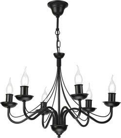 Luster na reťazi ANTON 6xE14/60W/230V čierny