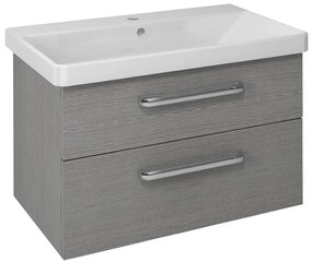 Sapho Sapho, THEIA Umývadlová skrinka 75,6x50x43,5cm, 2x zásuvka, dub strieborný (TH084), TH080-1111