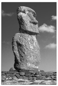 Obraz na plátne - Ahu Akivi moai - obdĺžnik 7921ČA (100x70 cm)