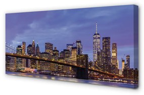 Obraz na plátne Sunset bridge river 125x50 cm
