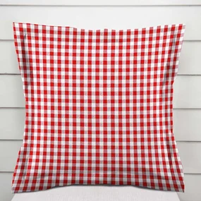 Biante Bavlnená obliečka na vankúš s lemom Olivia OL-008 Červeno-biela kocka malá 30 x 50 cm