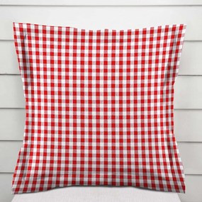 Biante Bavlnená obliečka na vankúš s lemom Olivia OL-008 Červeno-biela kocka malá 50 x 60 cm