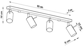 Sollux SL.0731 - Bodové svietidlo RING 4xGU10/10W/230V