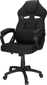 Herná stolička Springos – kancelárska stolička s nastaviteľnou výškou, hojdacou funkciou a bedrovou opierkou, čierna HF0036