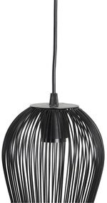 Závesná kovová lampa ABBY matt black, Ø16x20 cm