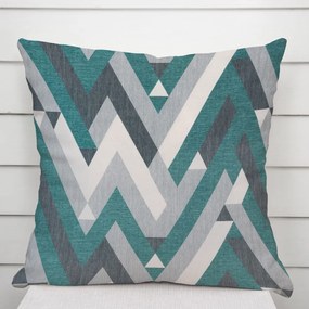 Biante Zamatová obliečka na vankúš Tamara TMR-026 Zeleno-sivý designový cik-cak 50 x 50 cm