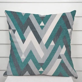 Biante Zamatová obliečka na vankúš Tamara TMR-026 Zeleno-sivý designový cik-cak 70 x 90 cm