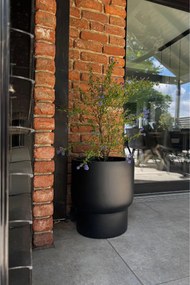 Kvetináč LIVELLO, sklolaminát, výška 50 cm, čierny