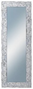 DANTIK - Zrkadlo v rámu, rozmer s rámom 50x140 cm z lišty Travertino strieborné (2893)