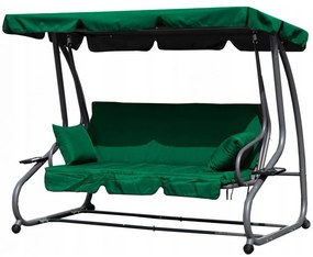 Zelená polohovateľná záhradná hojdačka