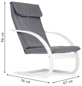 ModernHome Relaxačné kreslo sivá / biela, TXWQM-31 WHITE / GRAY