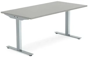 Kancelársky stôl MODULUS, T-rám, 1600x800 mm, strieborná, svetlošedá