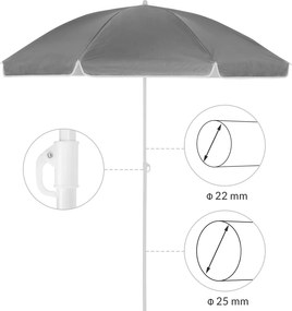 Plážový slunečník Williams 200 cm antracitový