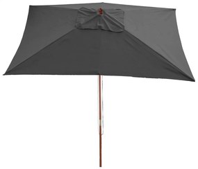 Slnečník Florida 2x3m - polyester/drevo 6kg - antracit