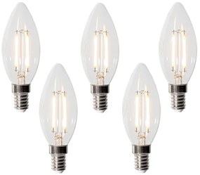 Set van 5 E14 dimbare LED lampen B35 helder 3W 250 lm 2200K